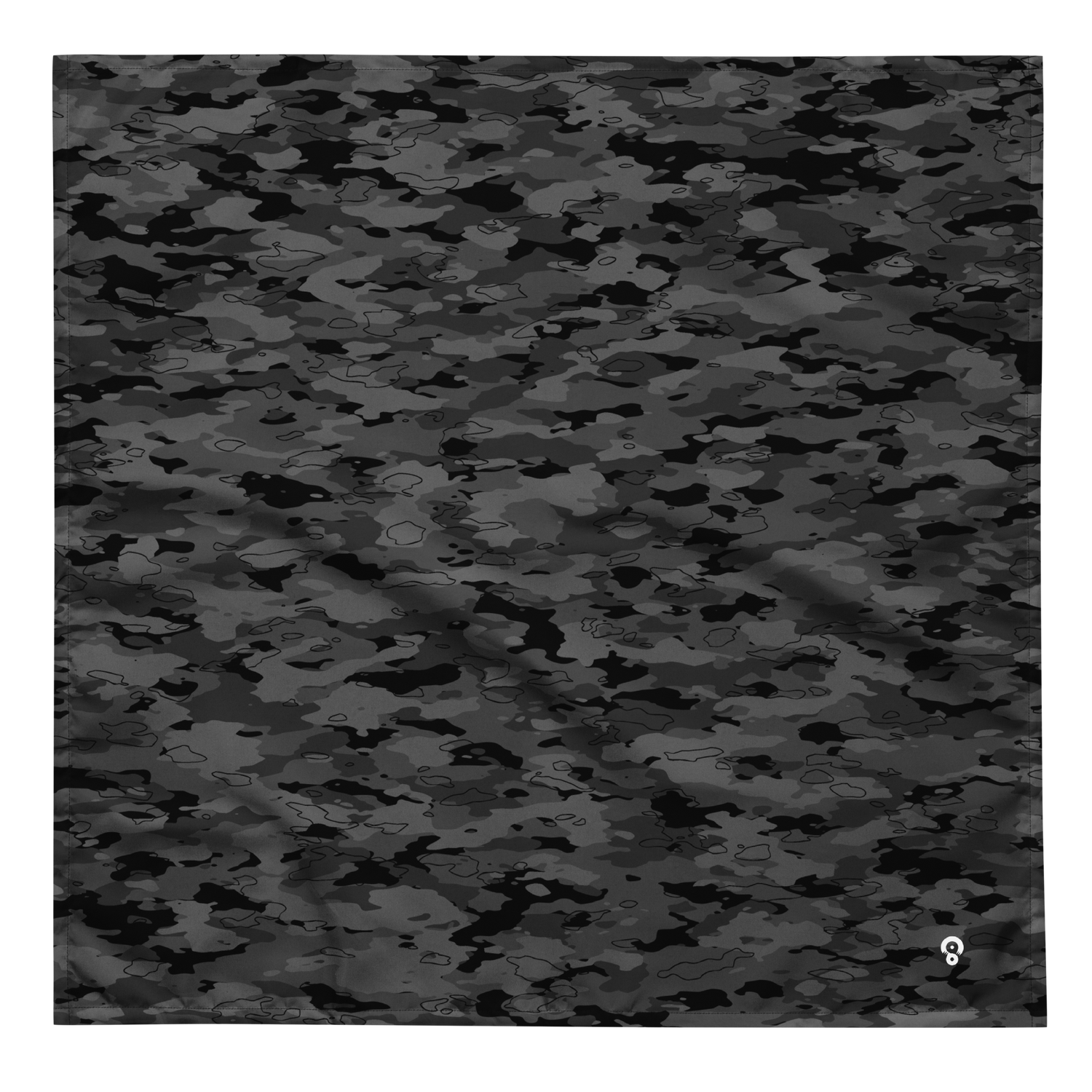 Camouflage pattern composed of overlapping organic shapes in dark, murky tones resembling marshland or wet terrain, from the Marsho #A design by Scarfhold.