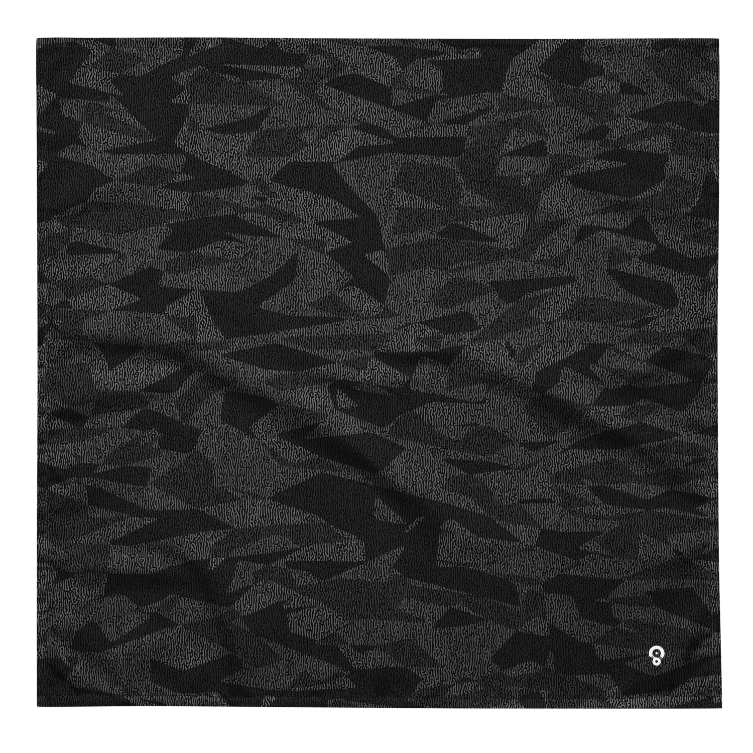 Camouflage pattern featuring jagged dark forms overlaid with subtle linear grain, creating a muted textured look, from the Turo #A design by Scarfhold.
