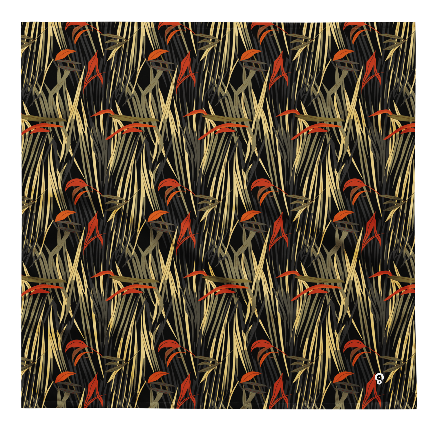 Pattern of vertical overlapping grasses and floral elements in a structured, repeating formation, from the Pampa #A design by Scarfhold.