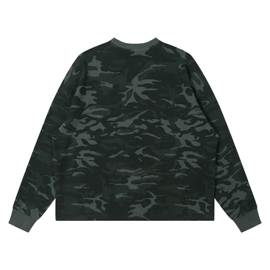 Camo Line — Waffle Boxy Long-Sleeve T-Shirt