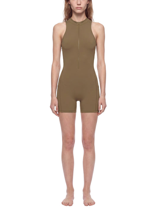 Mono Line — Quarter-Zip Yoga Romper
