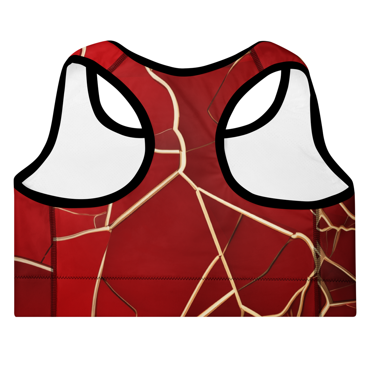 Kintsugi Red Medium-Support Padded Sports Bra, back view