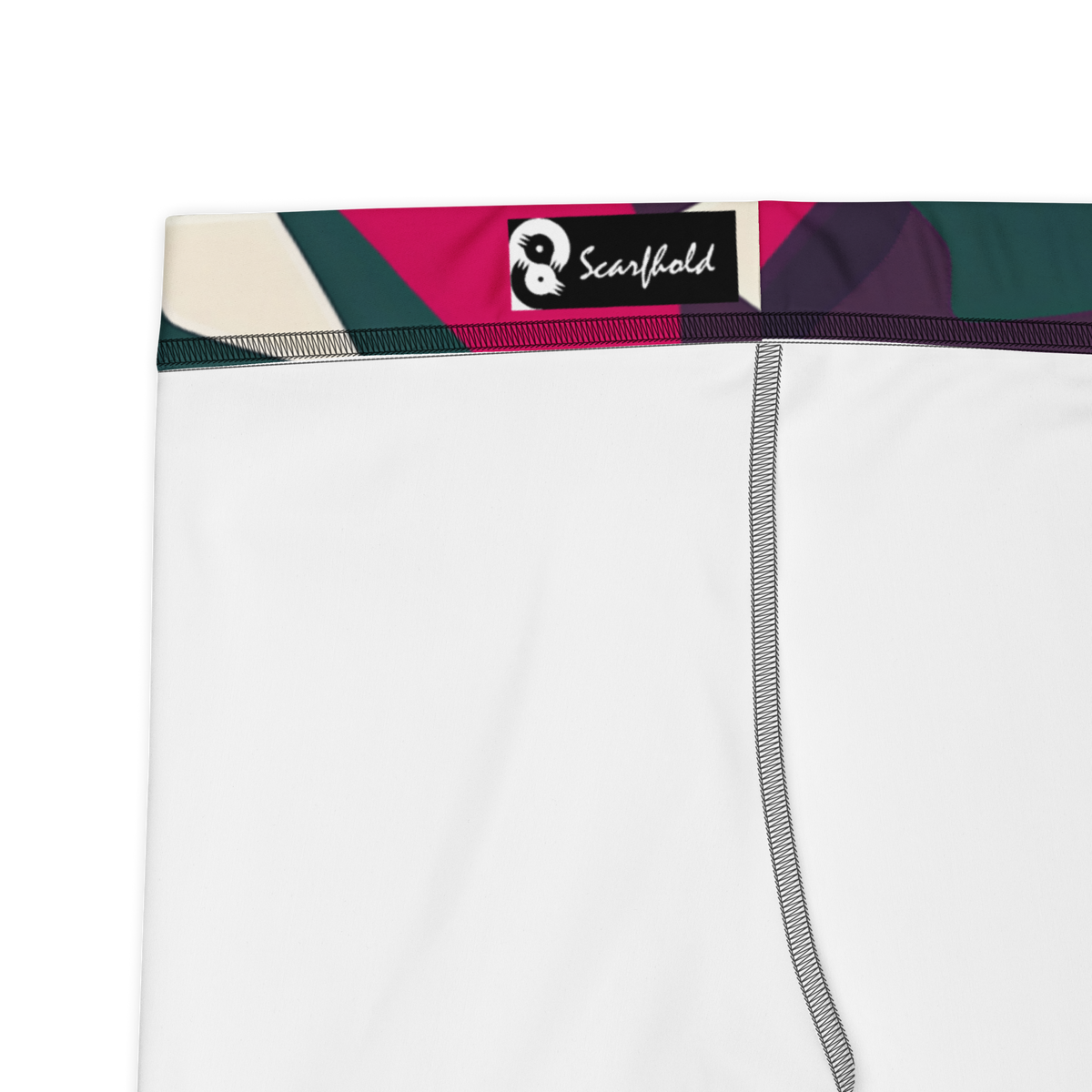 Blinko Purple camouflage mid-rise comfort leggings, fabric and construction details.
