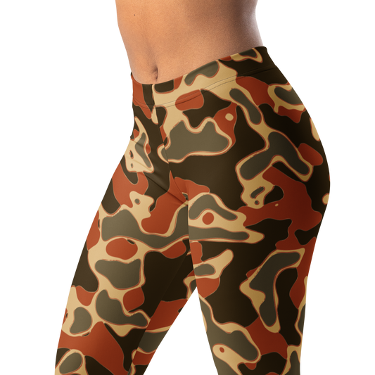 Copse Fall mid-rise comfort leggings, waistband and pattern detail.