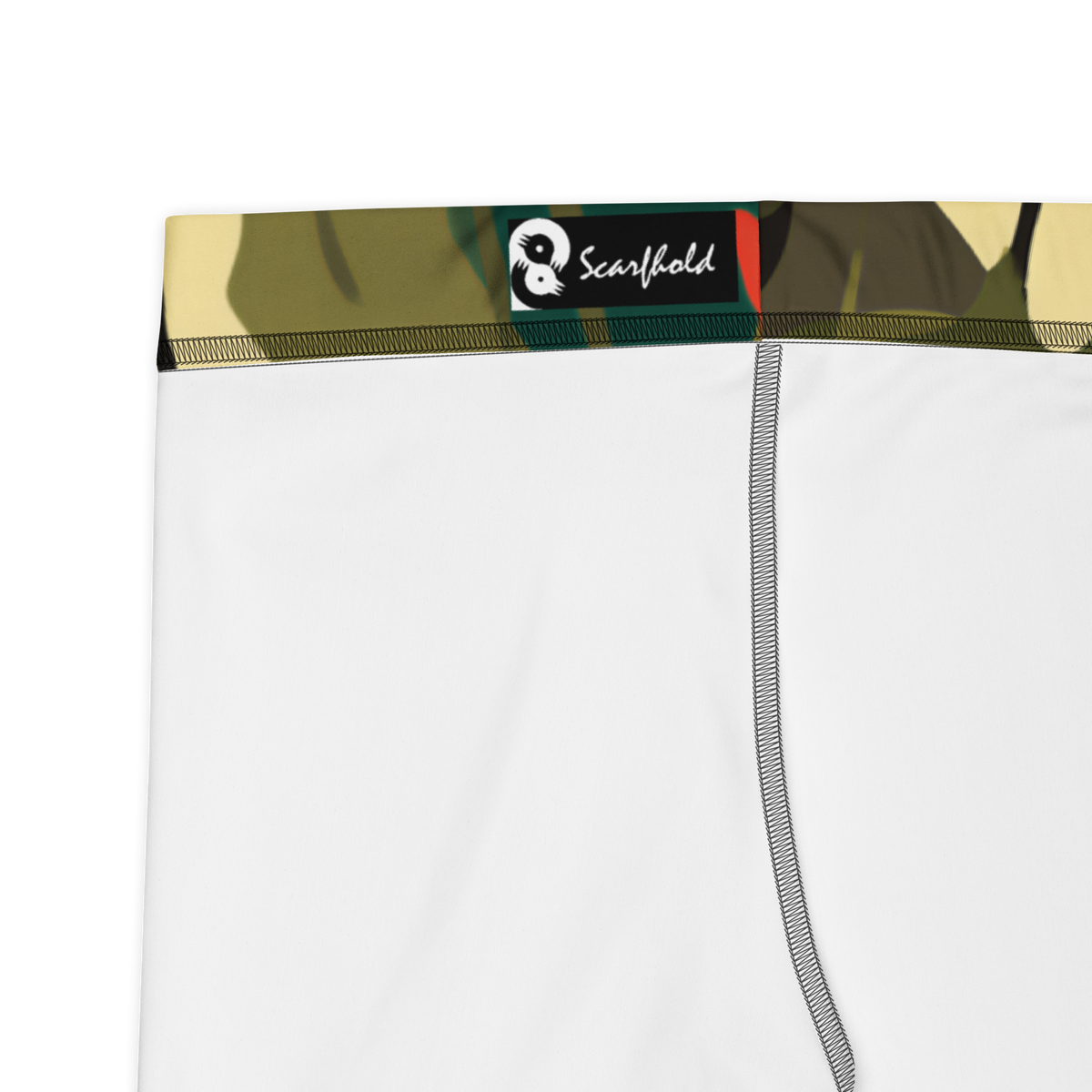Dripp Botanical Voltage camouflage mid-rise comfort leggings, fabric and construction details.