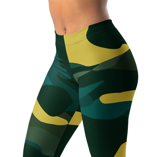Gulf · Botanical Voltage mid-rise everyday leggings, waistband and pattern detail.