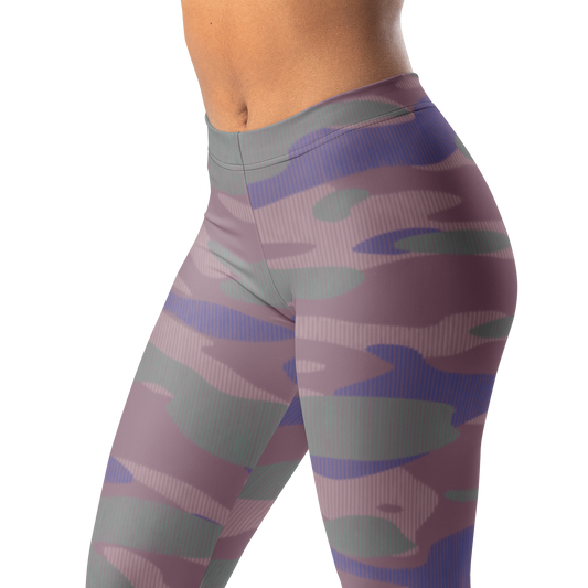 Gulf — Striation · Very Peri · 3 mid-rise everyday leggings, waistband and pattern detail.