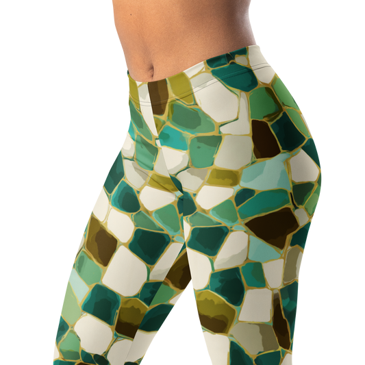 Kintsugi · Botanical Voltage mid-rise everyday leggings, waistband and pattern detail.