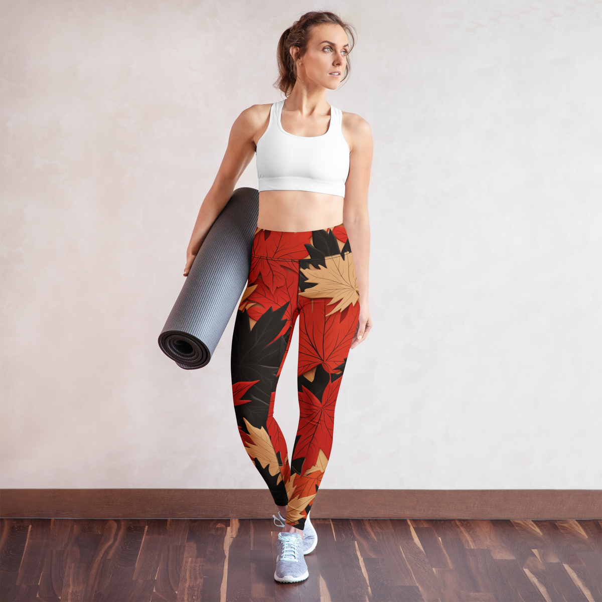 Maple Scarfhold Palette high-waisted yoga leggings, yoga lifestyle view.