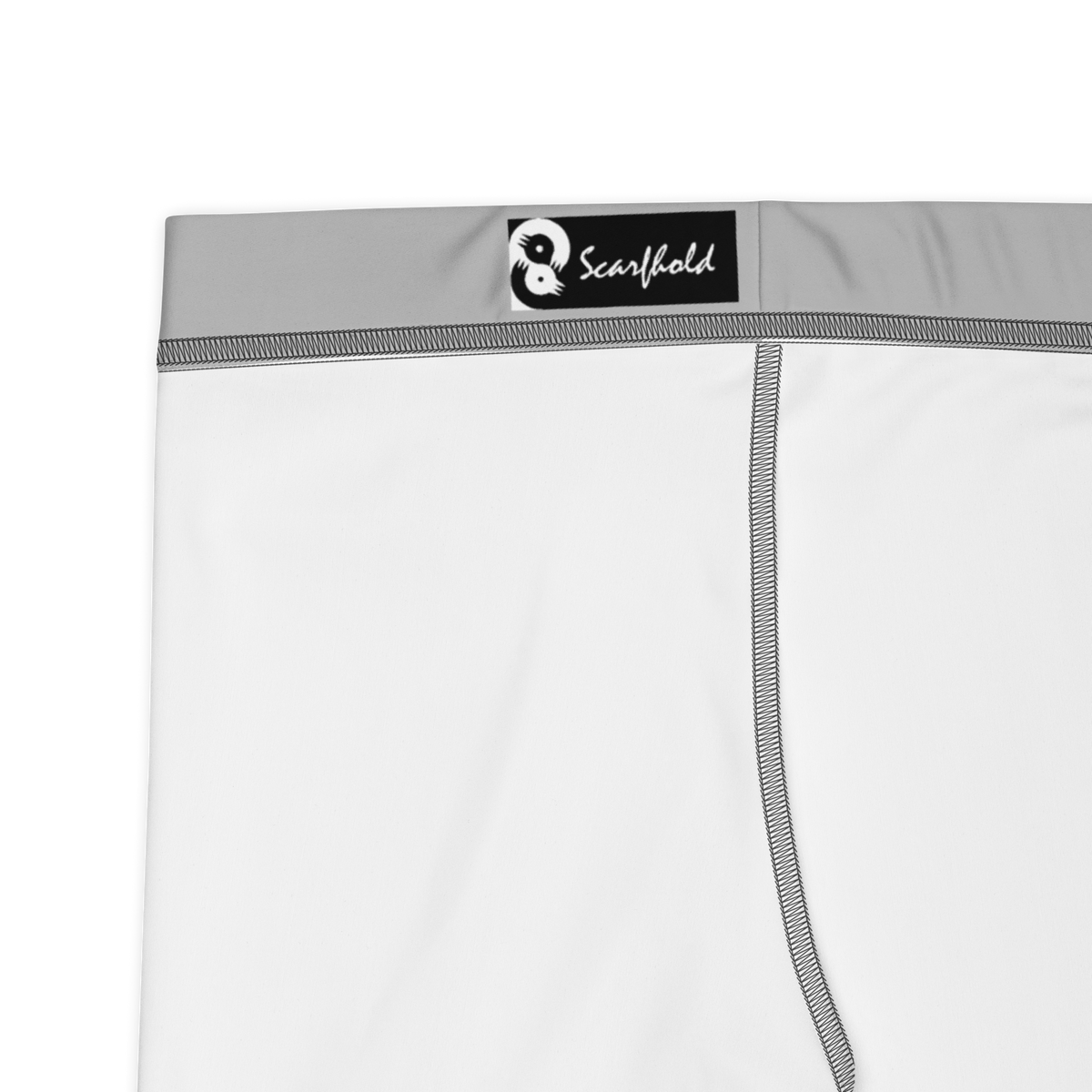 Plain Light Grey mid-rise comfort leggings, fabric and construction details.
