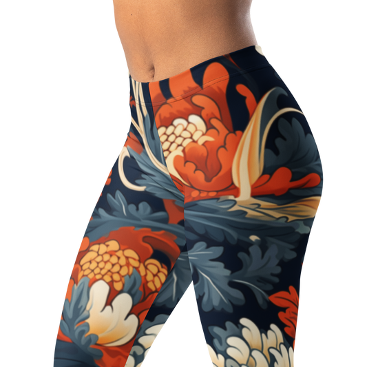 Porcelain — Ember Garden · Tidal Signal mid-rise everyday leggings, waistband and pattern detail.