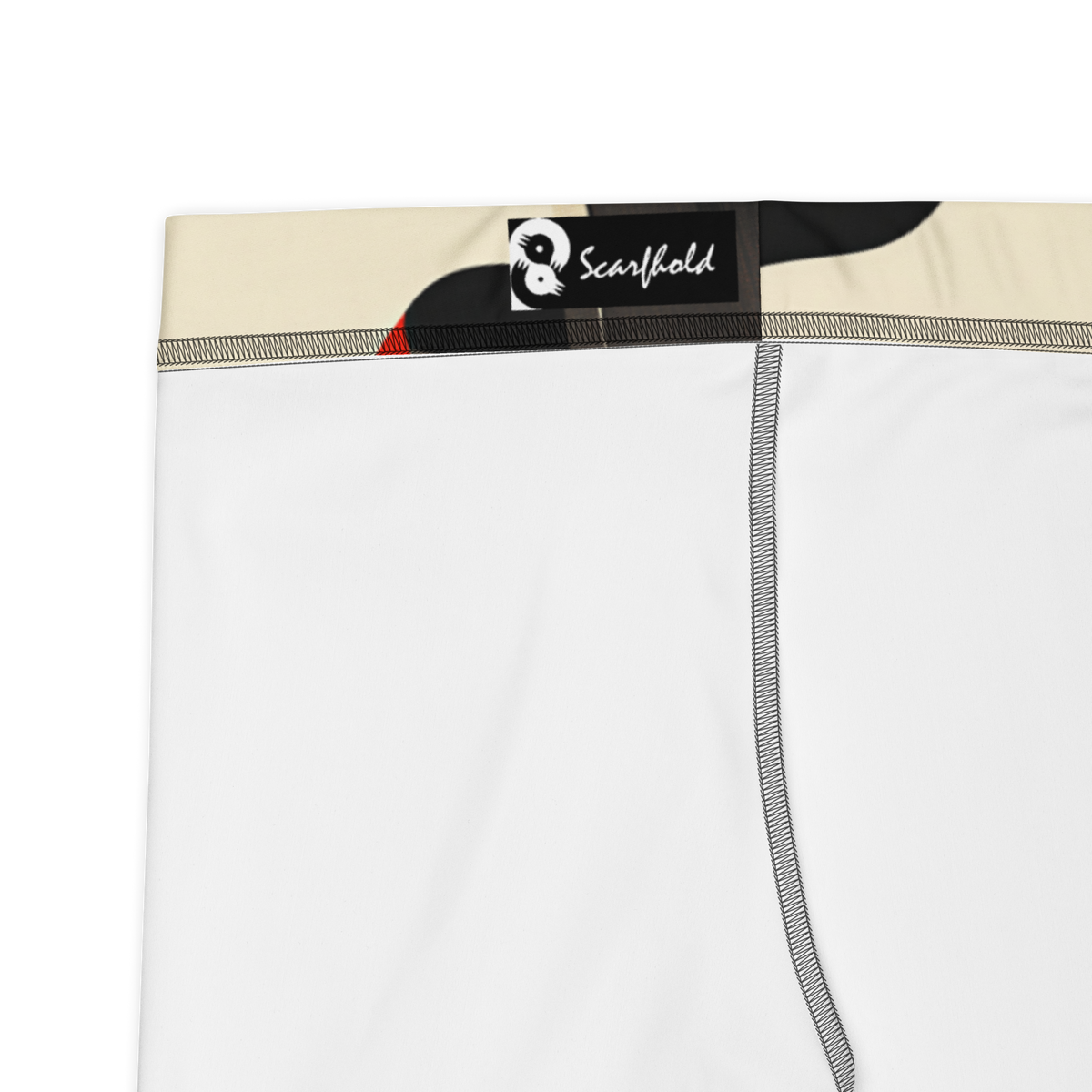 Poura Scarfhold camouflage mid-rise comfort leggings, fabric and construction details.