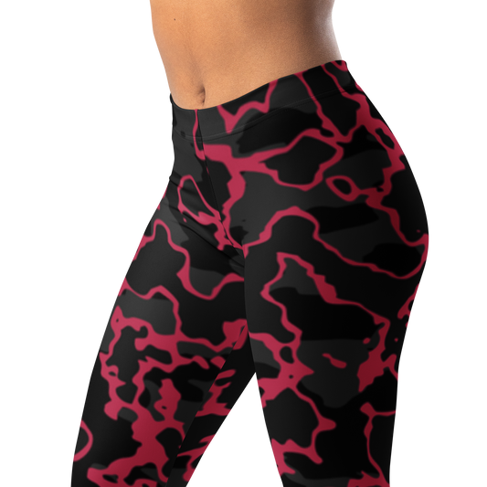 Ridga · Viva Magenta mid-rise everyday leggings, waistband and pattern detail.