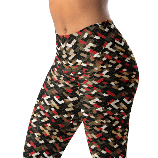 Scale Scarfhold 1 mid-rise comfort leggings, waistband and pattern detail.