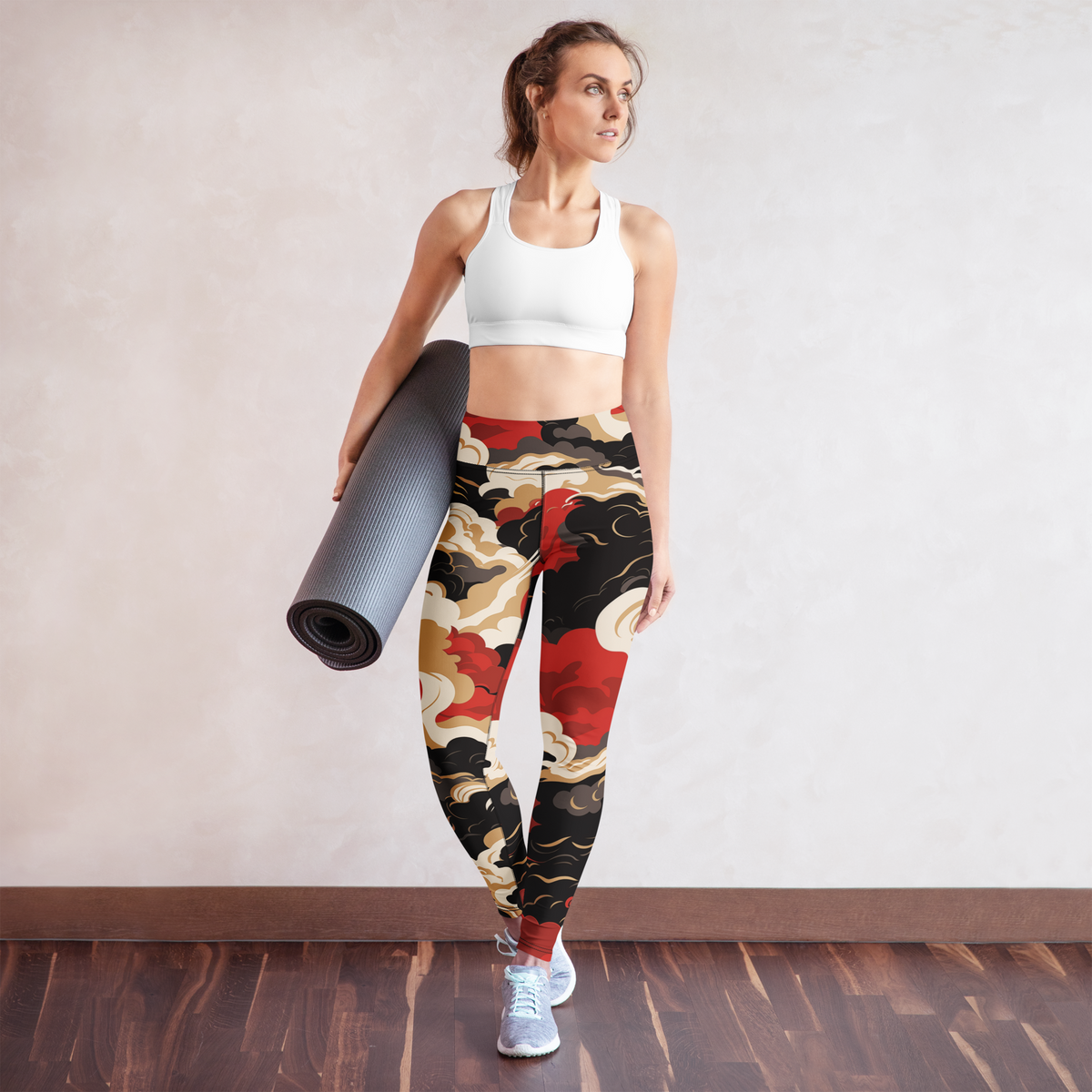 Tempest Scarfhold Palette high-waisted yoga leggings, yoga lifestyle view.