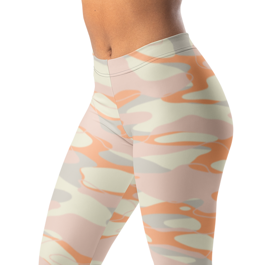 Tideway · Peach Harmony mid-rise everyday leggings, waistband and pattern detail.