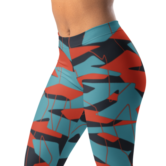 Timbre · Classic Blue · 14 mid-rise everyday leggings, waistband and pattern detail.