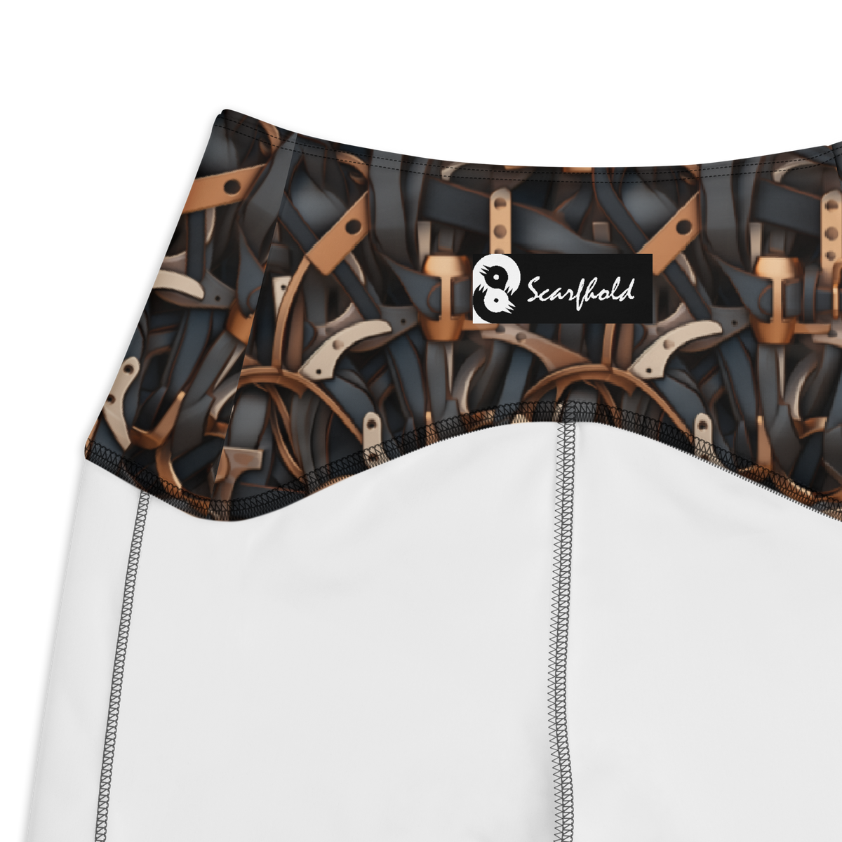 Tressel Greyscale high-waisted pocket leggings, inside-label and construction detail.