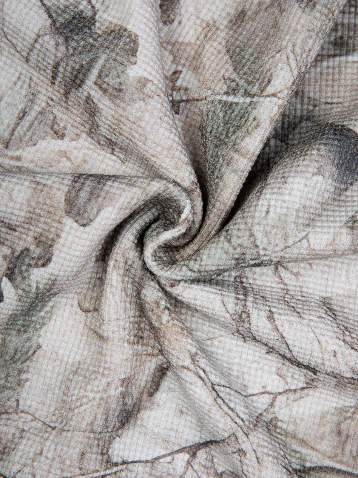Camo Line — Tree-Camo Waffle Long-Sleeve T-Shirt — material texture close-up