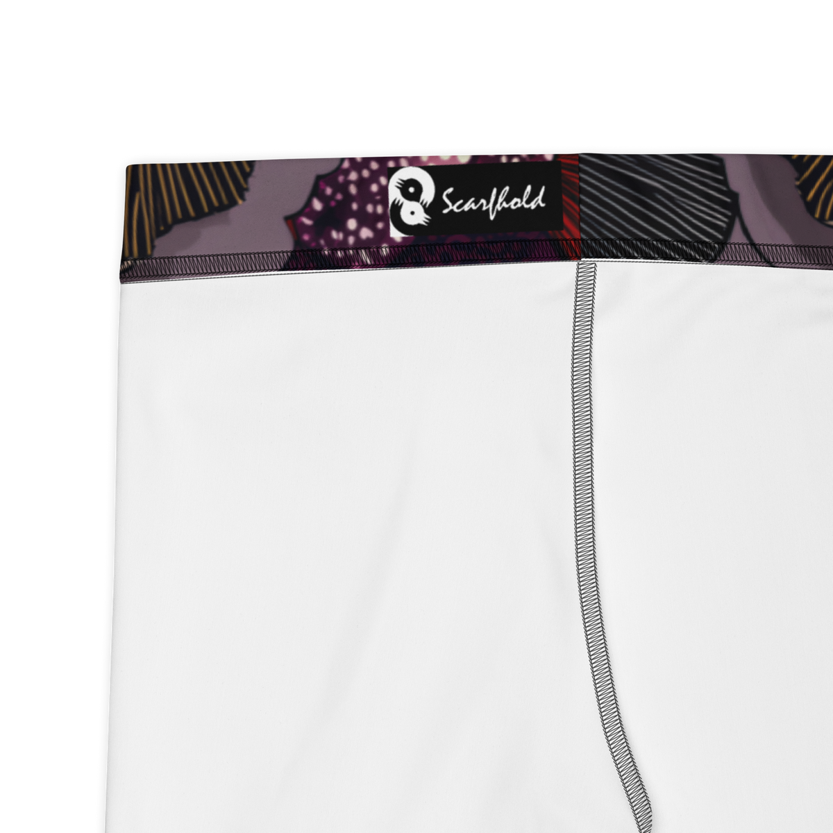Yūkoku Burnished Orchid mid-rise comfort leggings, fabric and construction details.