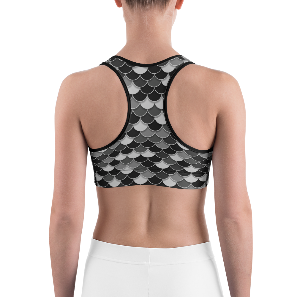 FISHSCALE BLACK #D1 CAMOUFLAGE SPORTS BRA