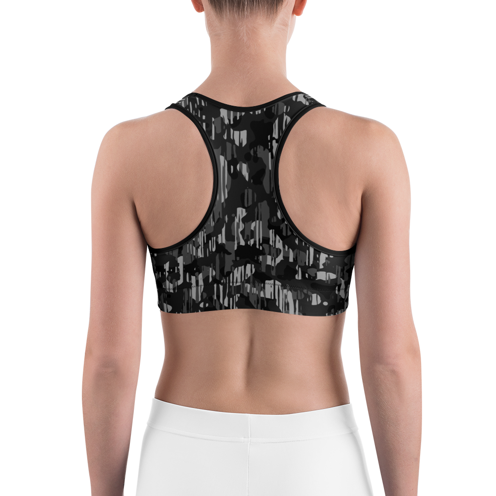 SAVANNAH BLACK #A1 CAMOUFLAGE SPORTS BRA