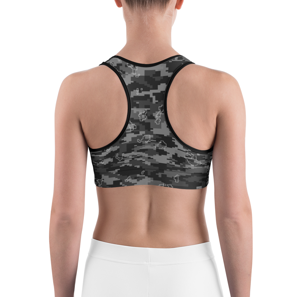 DIGITA GREY #C CAMOUFLAGE SPORTS BRA