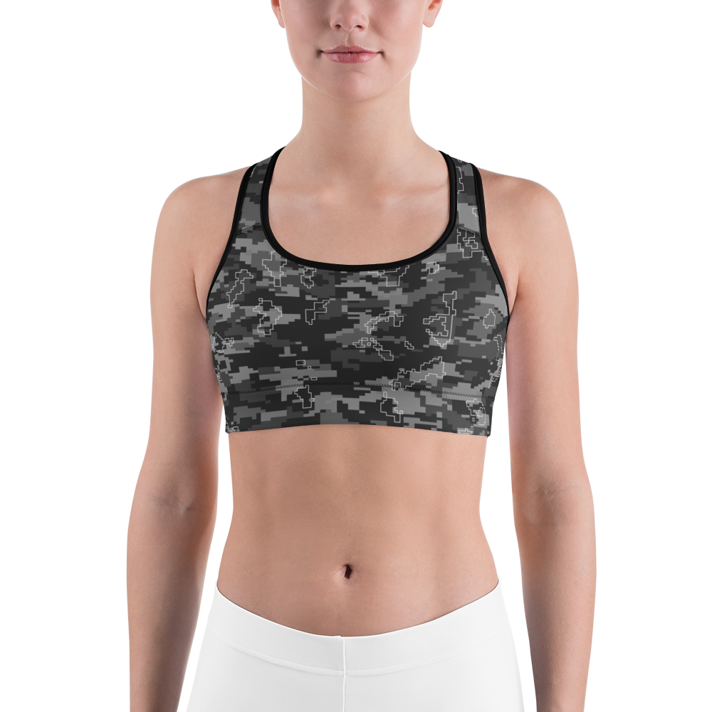 DIGITA GREY #C CAMOUFLAGE SPORTS BRA