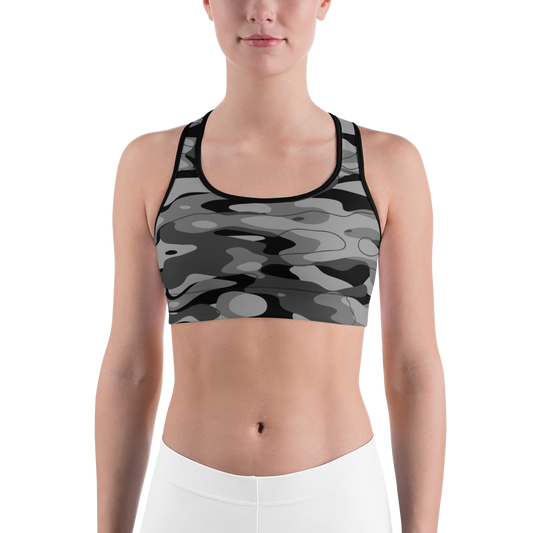 TIDEWAY BLACK #A1 CAMOUFLAGE SPORTS BRA