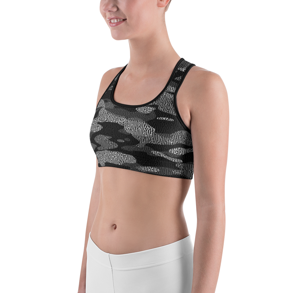 GULF BLACK #C1 CAMOUFLAGE SPORTS BRA