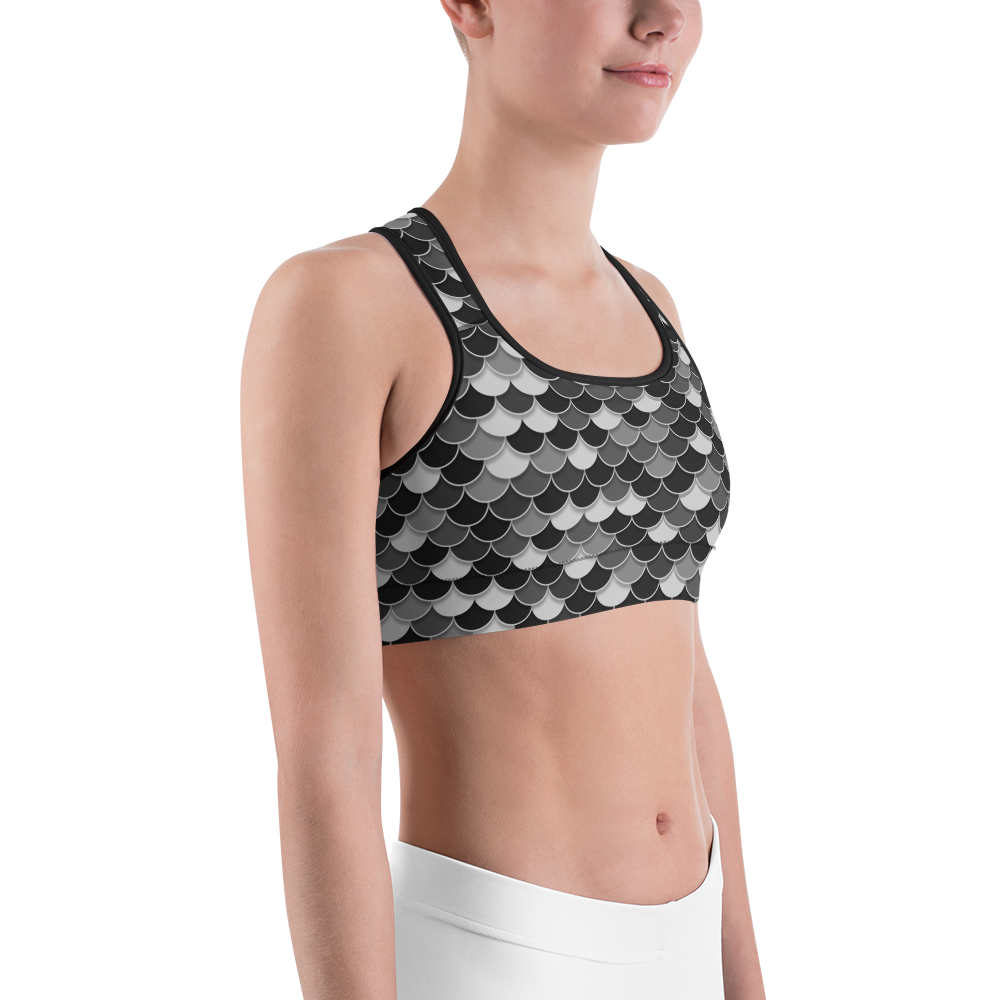 FISHSCALE BLACK #D1 CAMOUFLAGE SPORTS BRA