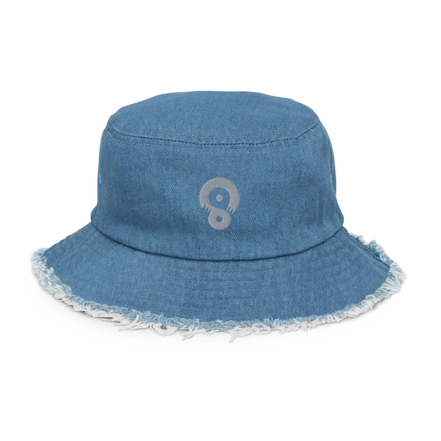 SCARFHOLD DISTRESSED DENIM BUCKET HAT
