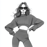 Fashion illustration representing Scarfhold's black clothing collection