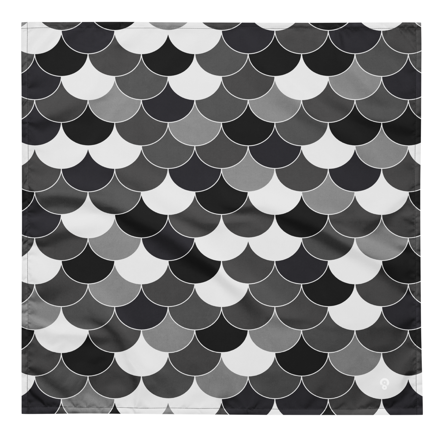 Repeating semi-circular scale pattern forming a tiled, geometric layout with overlapping arcs, from the Scallop #A design by Scarfhold.
