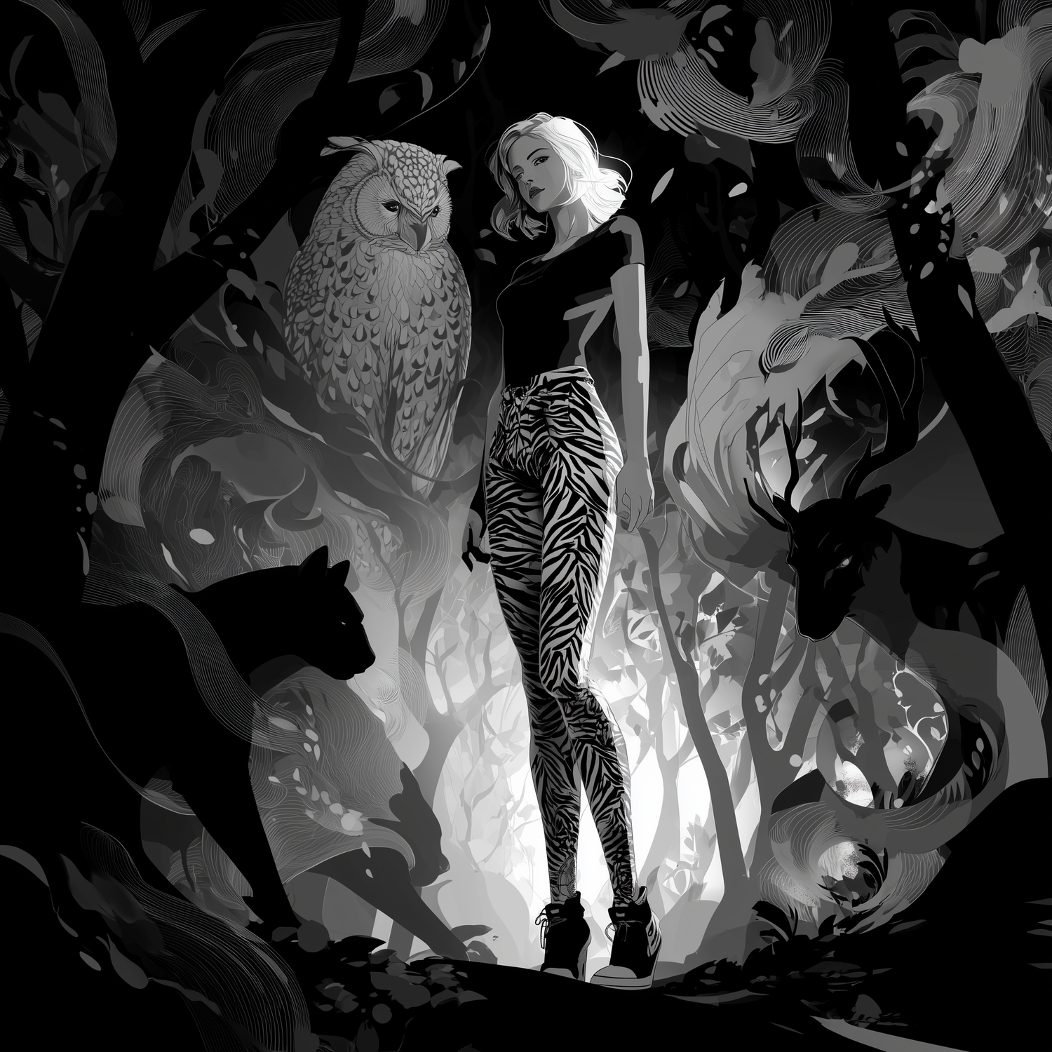 Black Fauna Leggings