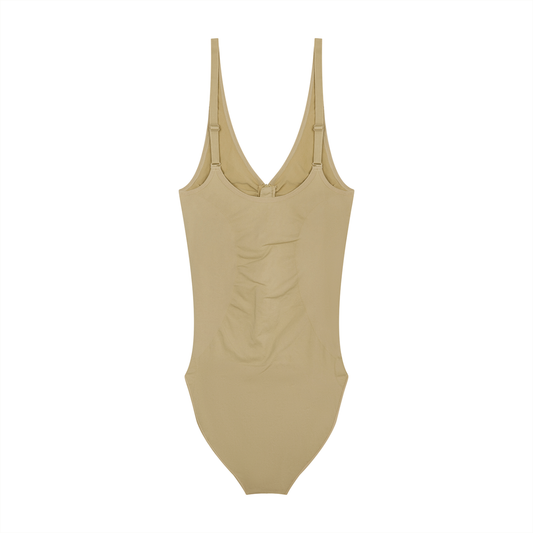 Mono Line — Full-Zip Ruched Bodysuit