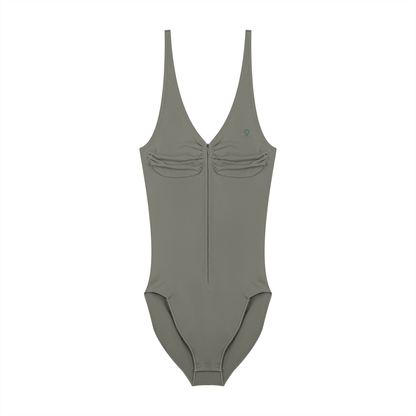 Women’s Full-Zip Ruched Bodysuit
