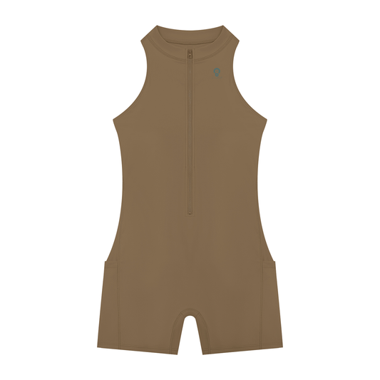 Mono Line — Quarter-Zip Yoga Romper