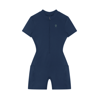 Women's Quarter-Zip Short Sleeve Romper