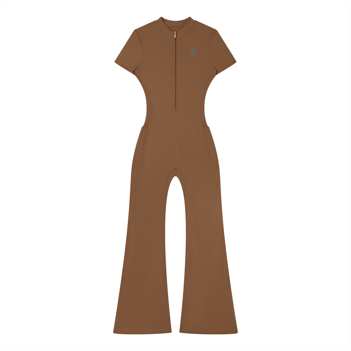 Women’s Tight Flared Leg Quarter-Zip Jumpsuit