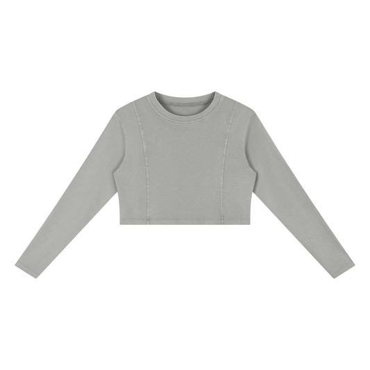 Contour Line | Women’s Mineral-Wash Cropped Sweatshirt
