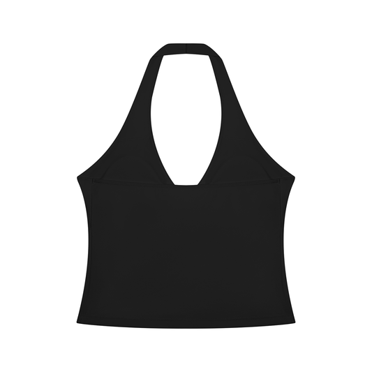Women’s Ruched Halter Crop Tank Top
