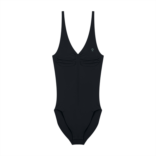 Mono Line — Full-Zip Ruched Bodysuit