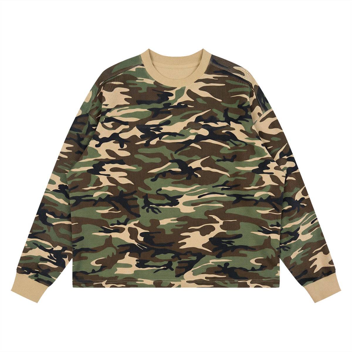 Camo Line — Waffle Boxy Long-Sleeve T-Shirt