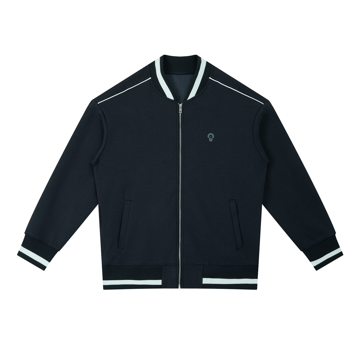 Contrast-Piping Zip Bomber Jacket