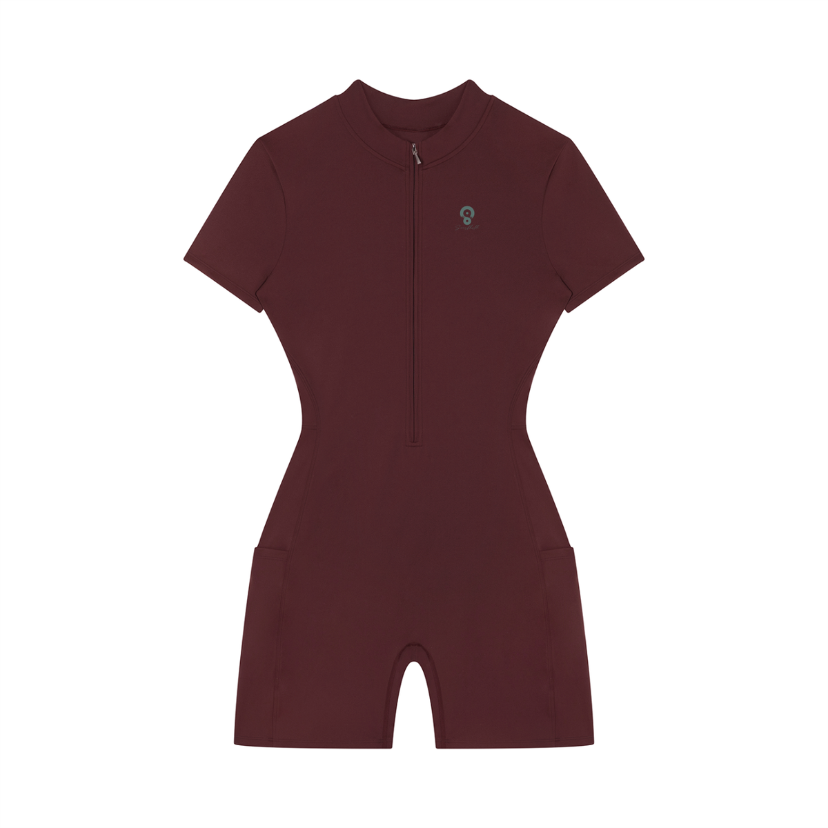Women's Quarter-Zip Short Sleeve Romper