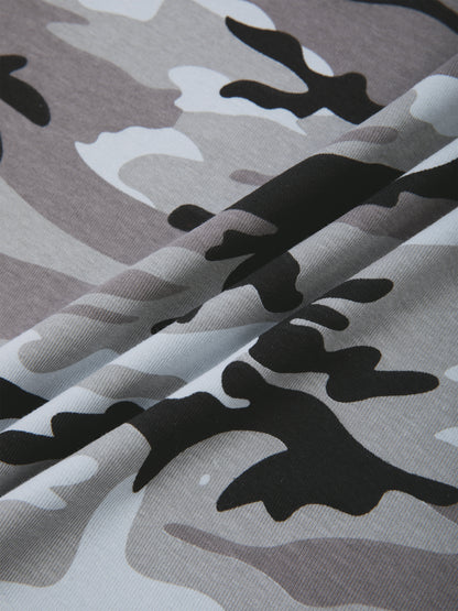 Women's Camo Off-Shoulder Crop T-Shirt