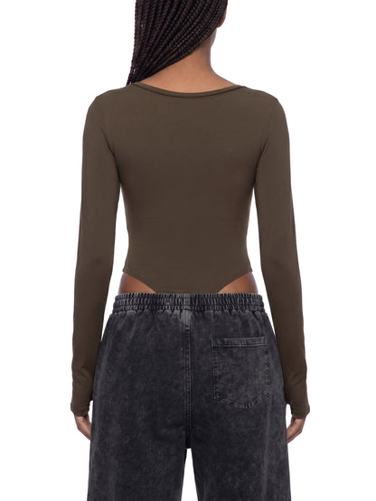 Women's Tight Long Sleeve Yoga Bodysuit