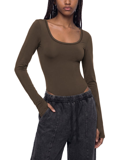 Women's Tight Long Sleeve Yoga Bodysuit