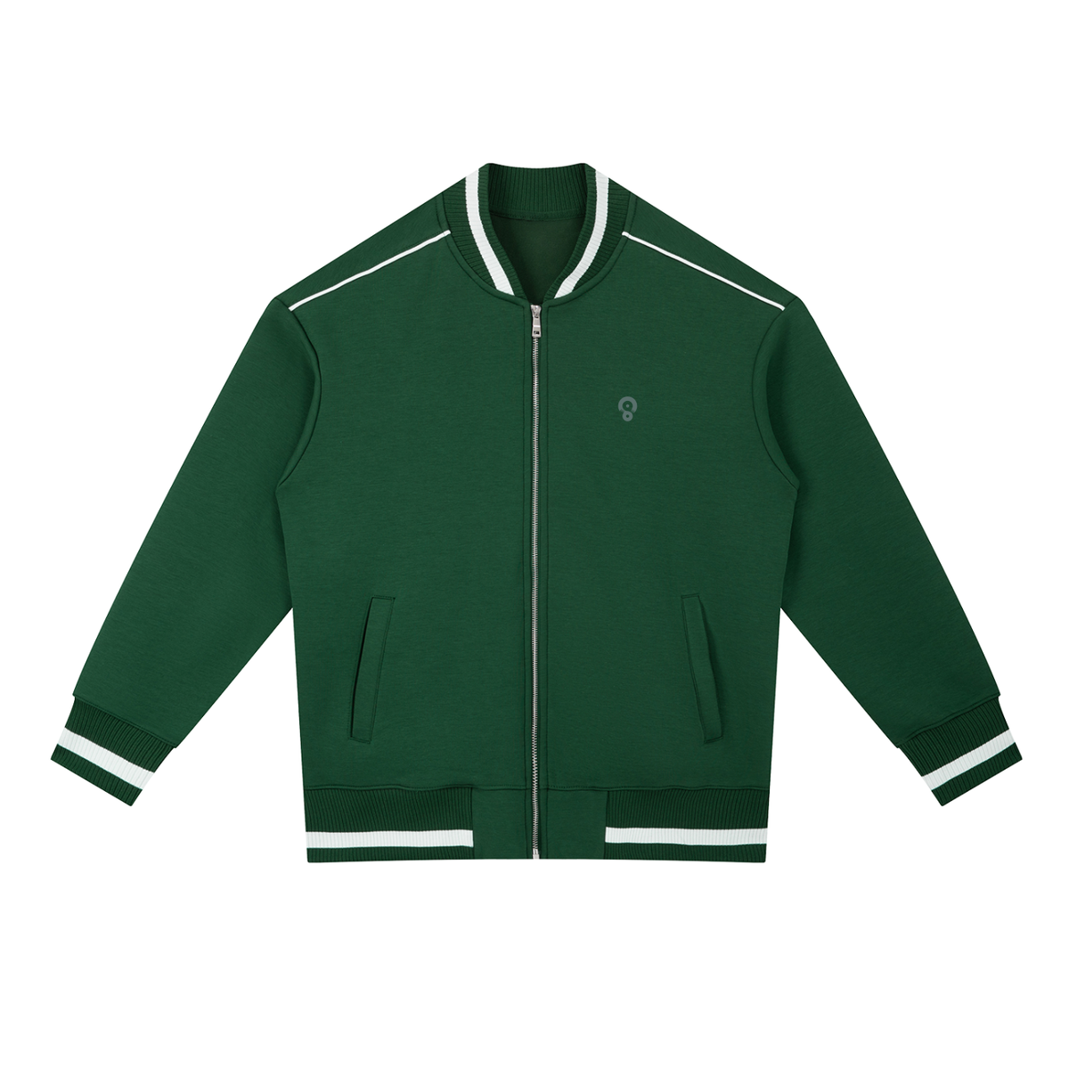 Contrast-Piping Zip Bomber Jacket